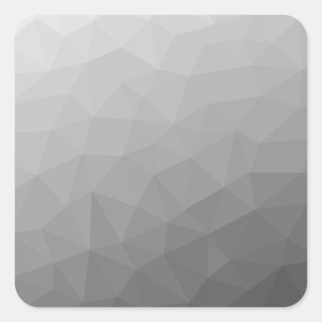 Grey Gradient Geometric Mesh Pattern Square Sticker (Front)