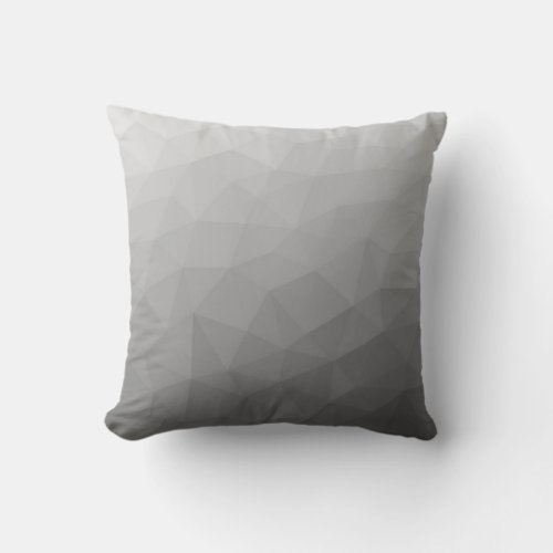 Grey Gradient Geometric Mesh Pattern Throw Pillow