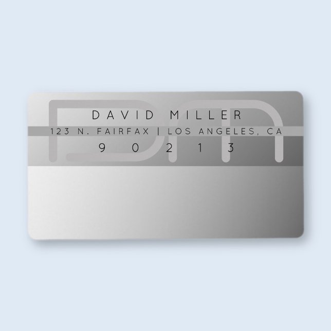 Grey Gradient Modern Return Address Label (Creator Uploaded)