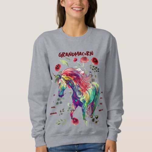 Grey Grandma Unicorn  Sweatshirt