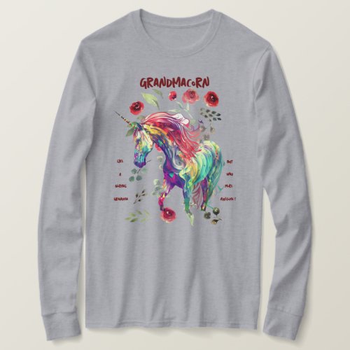 Grey Grandma Unicorn  T_Shirt