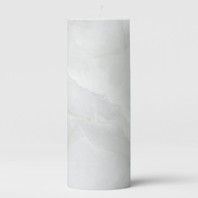 Grey Granite Brown Quartz Stone Natural Pillar Candle (Front)