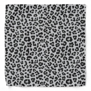 Grey Gray Ash Leopard Cheetah Animal Print Pattern Bandana