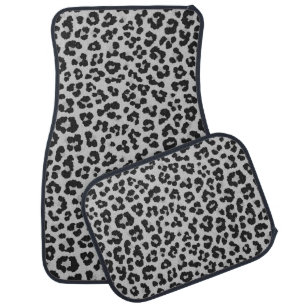 Grey Gray Ash Leopard Cheetah Animal Print Pattern Car Floor Mat