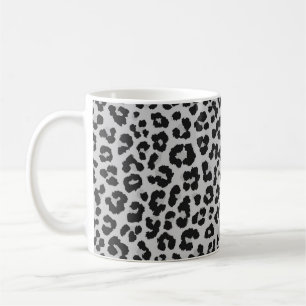 Grey Gray Ash Leopard Cheetah Animal Print Pattern Coffee Mug