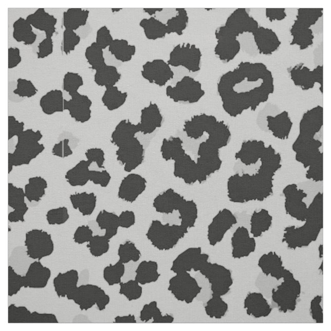 Grey Gray Ash Leopard Cheetah Animal Print Pattern Fabric (Swatch)