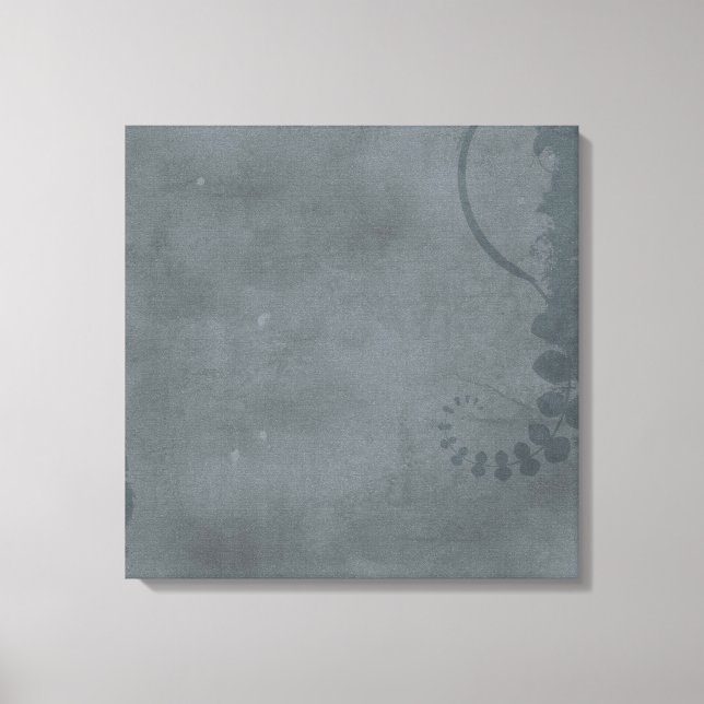 GREY GRAY DISTRESSED TEXTURED BACKGROUND FLORAL VI CANVAS PRINT (Front)