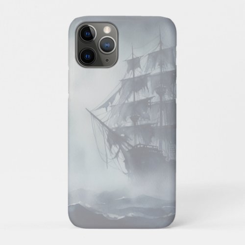 Grey Gray Fog Pirate Ship 2 iPhone 11 Pro Case