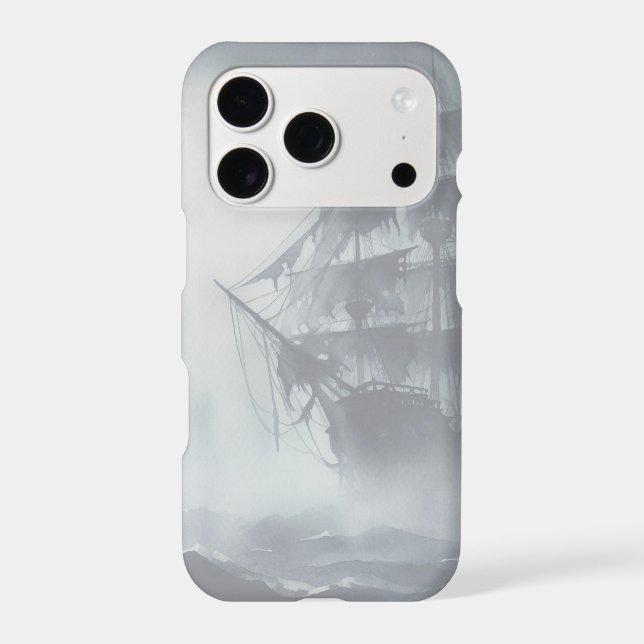Grey, Gray Fog Pirate Ship 2 Iphone Case (Back)