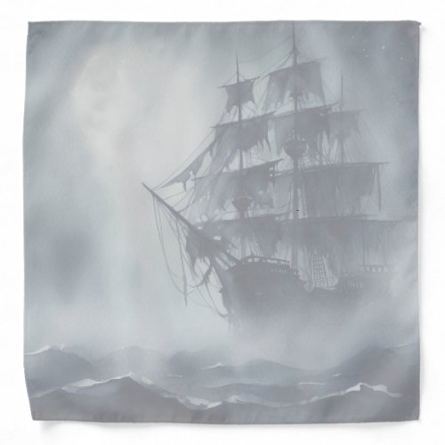 Grey Gray Fog Pirate Ship Retirement Bandana