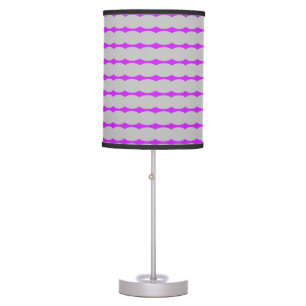 Grey Gray Hot Pink Purple Geometric Pattern Custom Table Lamp