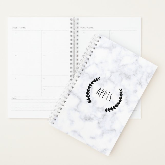 grey gray marble granite modern chic appointment planner (Display)