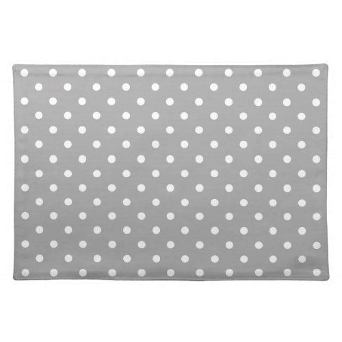 Grey Gray White Spotty Polka Dot Pattern Placemat