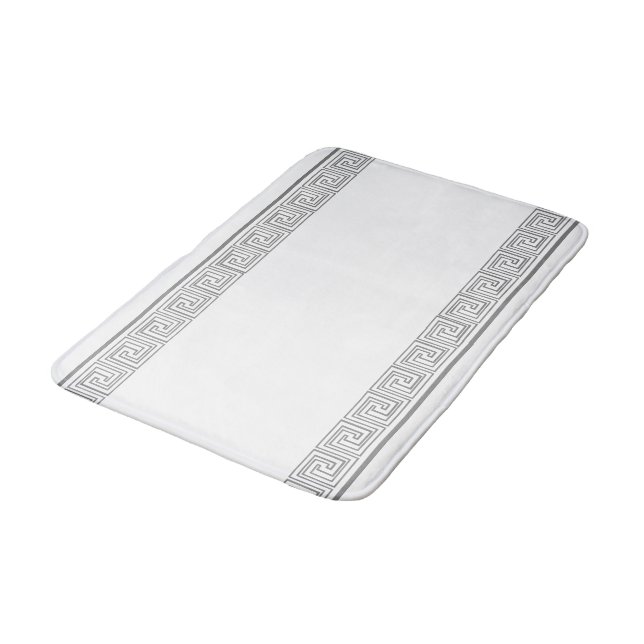 Grey Grecian Frieze Design Bath Mat (Angled)