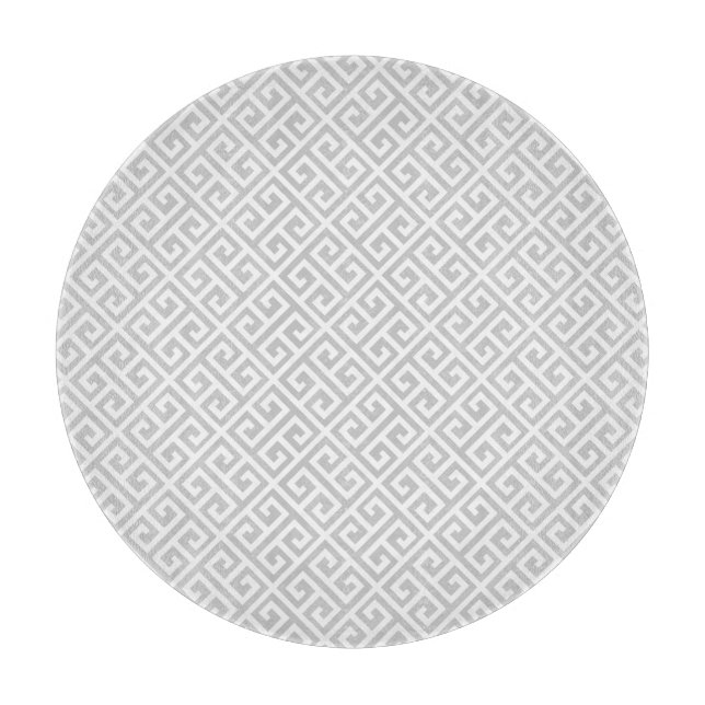 Grey Greek Key Cutting Board (Front)