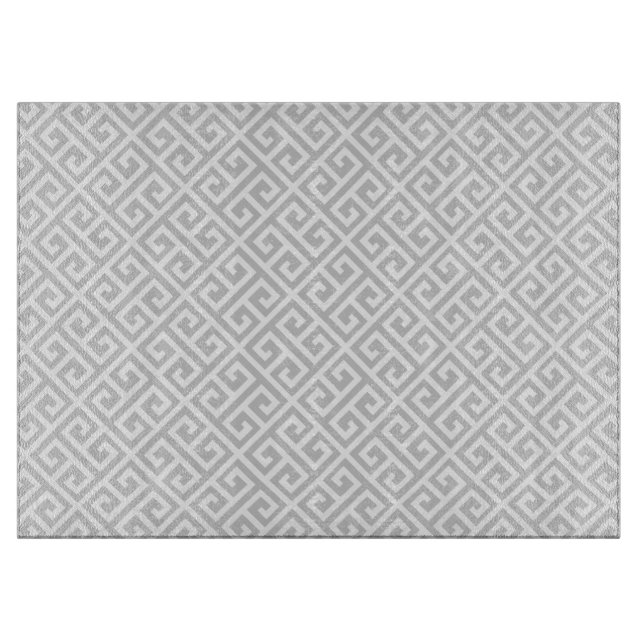 Grey Greek Key Cutting Board (Front)