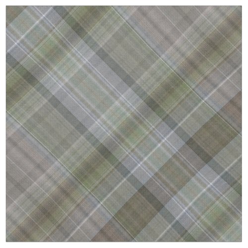 Grey green and brown plaid fabric