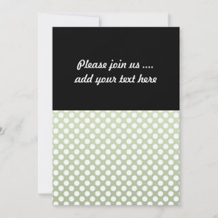 Grey Green and White Polka Dot Pattern Invitation