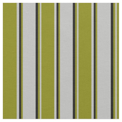 Grey, Green & Black Lines Fabric