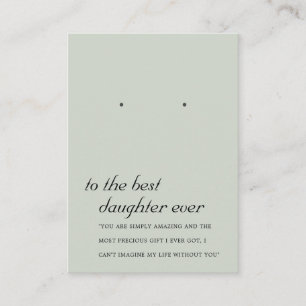 GREY GREEN DAUGHTER FRIEND EARRING DISPLAY CARD