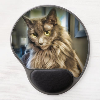Grey Green Eyed Beauty Gel Mousepad