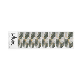 Grey Green Gold Marble Nail Decals