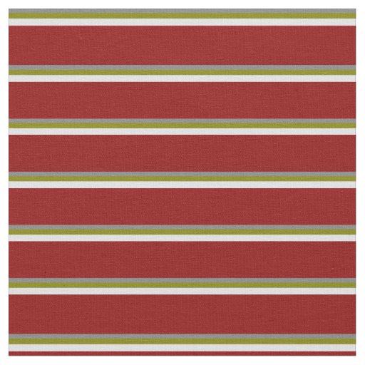 Grey, Green, Lavender, and Dark Red Colored Lines Fabric