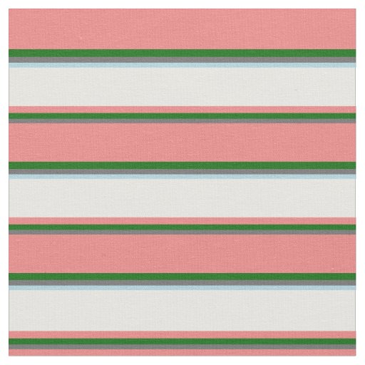 Grey, Green, Light Coral, Mint Cream & Light Blue Fabric