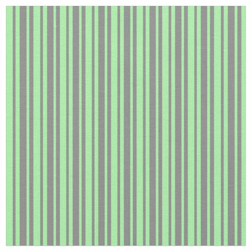 Grey & Green Lined/Striped Pattern Fabric