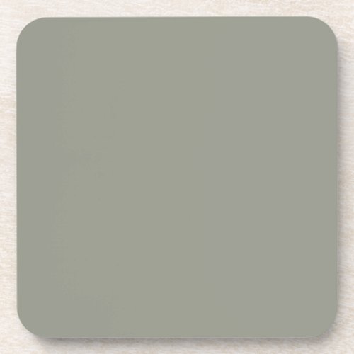 Grey Green Solid Color Evergreen Fog SW 9130 Beverage Coaster