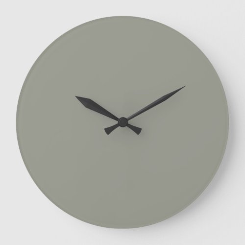 Grey Green Solid Color Evergreen Fog SW 9130 Large Clock
