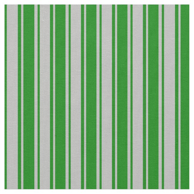 Grey & Green Stripes Pattern Fabric (Close Up)