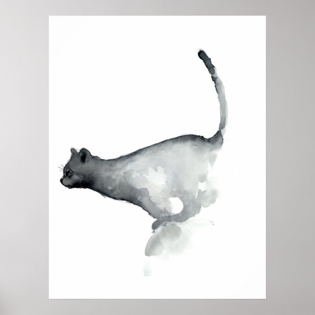 Grey grumpy cat white poster cats (Front)