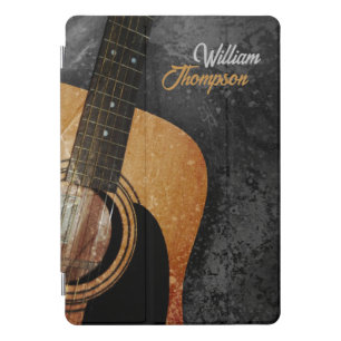 Grey Grunge Acoustic Guitar Customizable iPad Pro Cover