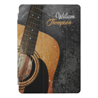 Grey Grunge Acoustic Guitar Customizable iPad Pro Cover