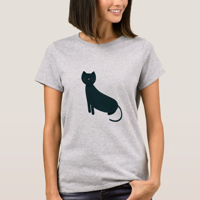 Grey grunge cat T-Shirt (Front)