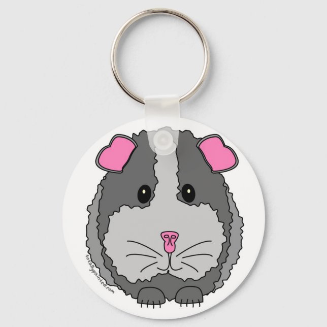 Grey Guinea Pig Keychain (Front)