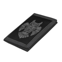 Grey Haida Spirit Owl on Black