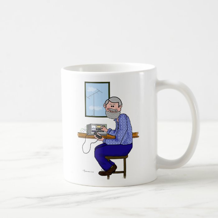 Grey Hair and Bearded Ham Radio Operator Coffee Mug