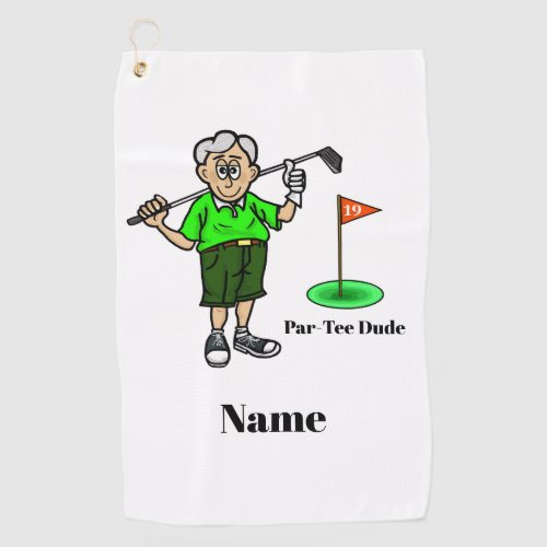 Grey Hair Male Par_Tee Dude Golf Towel