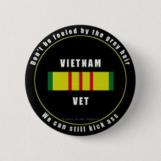 Grey Haired Vietnam Vet Button