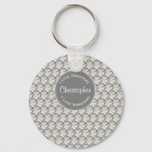 Grey Hamster boy’s personalised Keychain