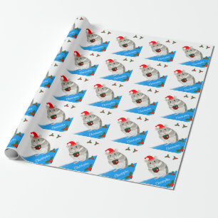  Grey Hamster boys personalised Christmas Wrapping Paper