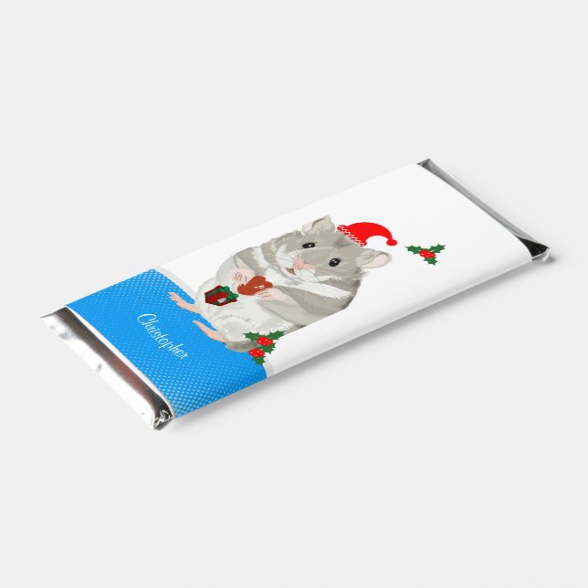  Grey Hamster personalised  Hershey Bar Favors (Angled)