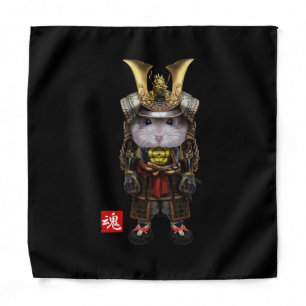 Grey  Hamster With Japanese Samurai Bandana