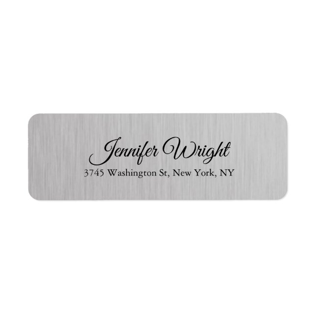 Grey Handwriting Elegant Plain Modern Design Label (Front)