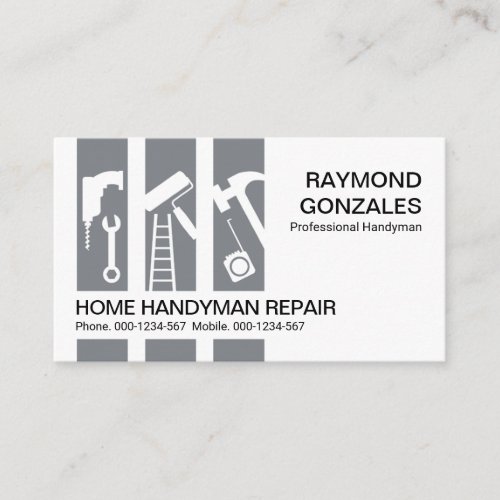 Grey Handyman Tools Panel Building Business Card
