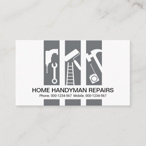 Grey Handyman Tools Panel Contractor Business Card