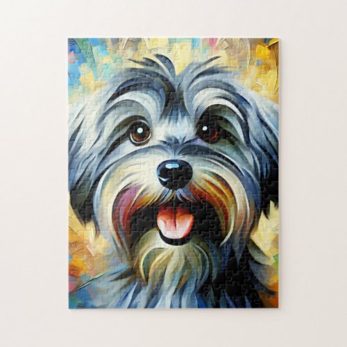 Grey Havanese Dog Acrylic Print Dog Lover Gift Jigsaw Puzzle