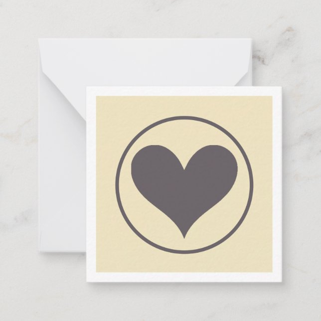 Grey heart note card (Front)
